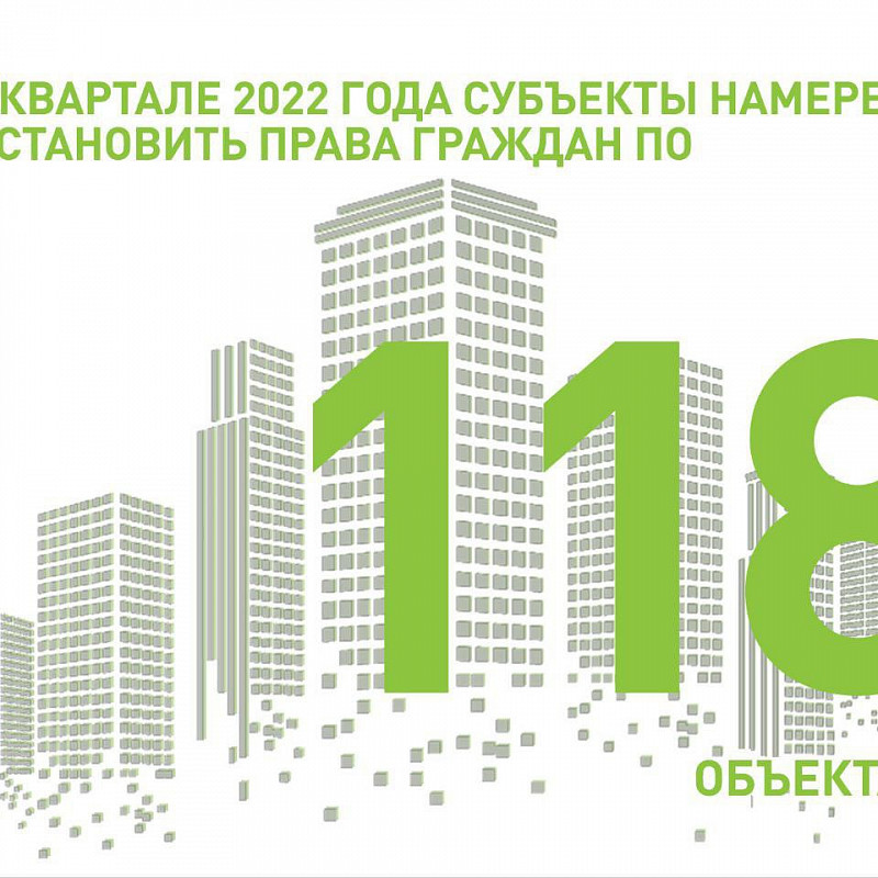 В IV квартале 2022 года субъекты намерены восстановить права граждан по 118 объектам 